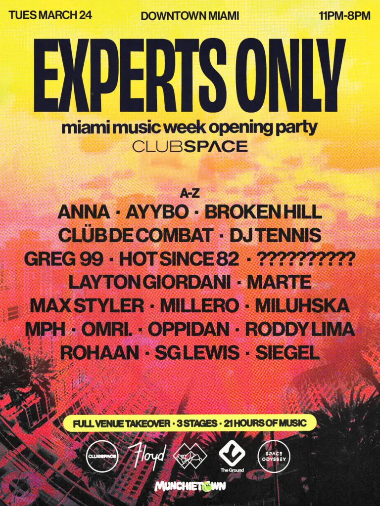 Miami Music Week 2026, Experts Only, Club Space